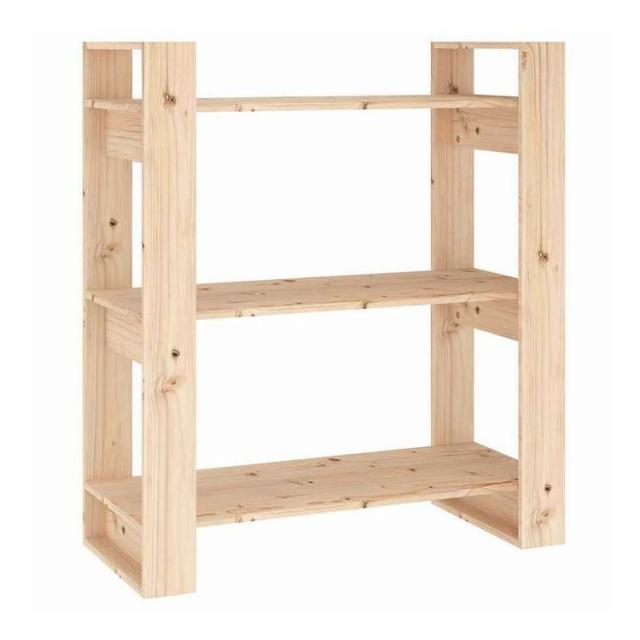 vidaXL ブックキャビネット/ルームディバイダー 80x35x91 cm 無垢材パイン材 家具 棚 本棚・オープンラック(代引不可)【送料無料】