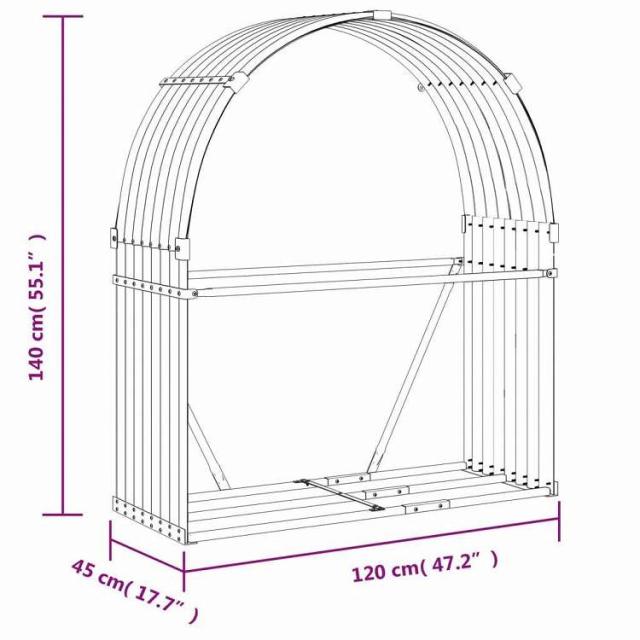 vidaXL ログホルダー アンスラサイト 120x45x140 cm 亜鉛メッキ鋼 ホーム&ガーデン 暖炉・木製ストーブ用品 丸太ラック・キャリーバッグ(代引不可)【送料無料】_8
