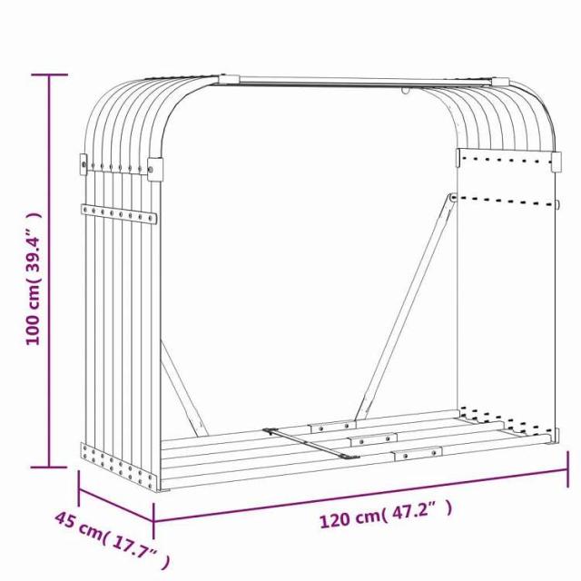 vidaXL ログホルダー アンスラサイト 120x45x100 cm 亜鉛メッキ鋼 ホーム&ガーデン 暖炉・木製ストーブ用品 丸太ラック・キャリーバッグ(代引不可)【送料無料】_8