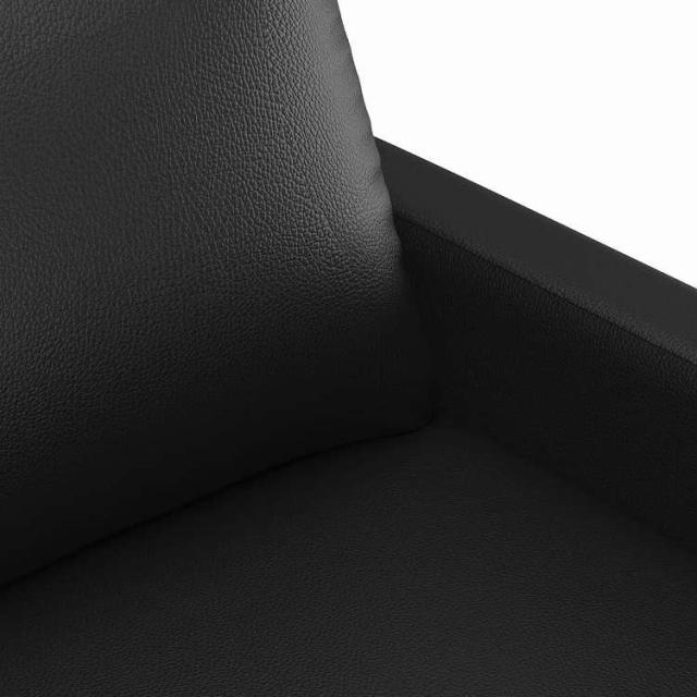 vidaXL ソファ2点セット クッション付 ブラック 合成皮革張り 家具 ソファ(代引不可)【送料無料】_4