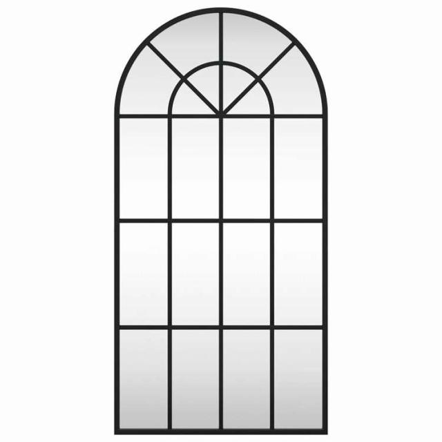 vidaXL ウォールミラー ブラック 40x80 cm アーチアイアン ホーム&ガーデン デコレーション 鏡(代引不可)【送料無料】