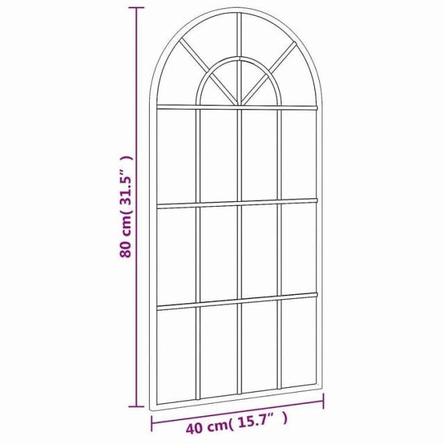 vidaXL ウォールミラー ブラック 40x80 cm アーチアイアン ホーム&ガーデン デコレーション 鏡(代引不可)【送料無料】