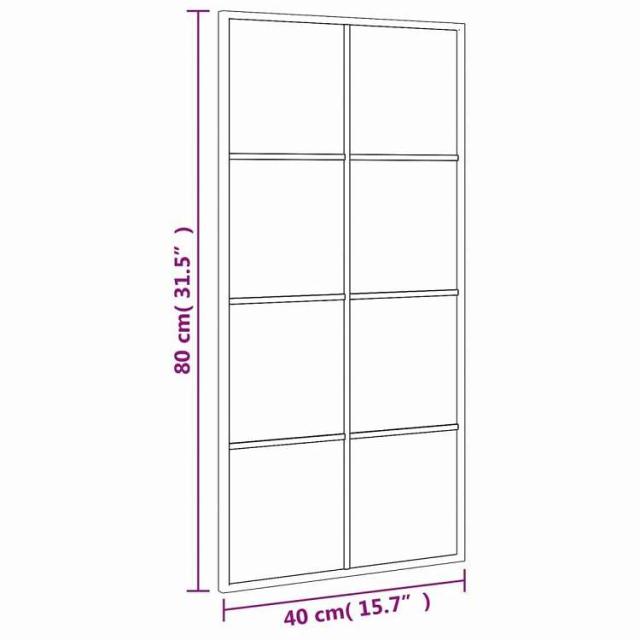 vidaXL ウォールミラー ブラック 40x80 cm 長方形 アイアン ホーム&ガーデン デコレーション 鏡(代引不可)【送料無料】