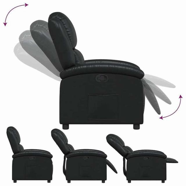 vidaXL リクライニングチェア ブラック フェイクレザー 家具 チェア アームチェア・リクライニングチェア・スリーピングチェア(代引不可)【送料無料】_6