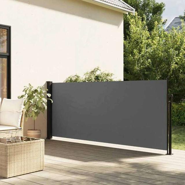 vidaXL 伸縮式サイドオーニング アンスラサイト 117x300 cm ホーム&amp;ガーデン 芝&amp;ガーデン アウトドアリビング 屋外用傘・サンシェード(代引不可)【送料無料】_1
