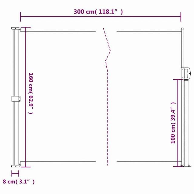 vidaXL 伸縮式サイドオーニング アンスラサイト 160x300 cm ホーム&ガーデン 芝&ガーデン アウトドアリビング 屋外用傘・サンシェード(代引不可)【送料無料】_9