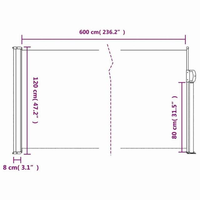 vidaXL 伸縮式サイドオーニング アンスラサイト 120x600 cm ホーム&amp;ガーデン 芝&amp;ガーデン アウトドアリビング 屋外用傘・サンシェード(代引不可)【送料無料】_9