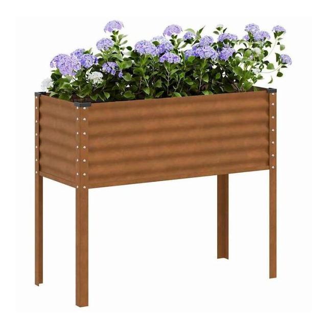 vidaXL ガーデンプランター 100x45x90 cm 耐候性スチール ホーム&ガーデン 芝&ガーデン ガーデニング 鉢植え・プランター(代引不可)【送料無料】