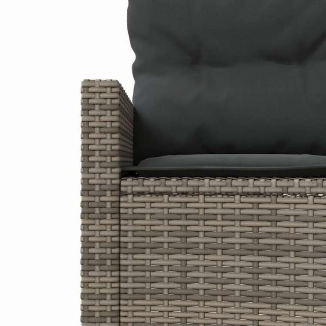 vidaXL ガーデンソファ テーブル付き クッション付き 丸型 グレー ポリラタン製 家具 アウトドア家具 屋外椅子 屋外ソファ(代引不可)【送料無料】_8