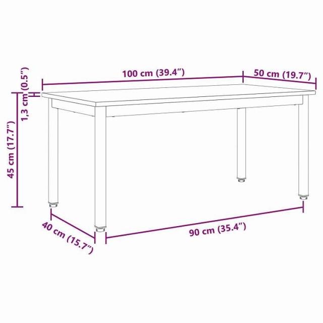 vidaXL コーヒーテーブル ブラックオーク 100 x 50 x 45 cm エンジニアリングウッド 家具 テーブル アクセントテーブル コーヒーテーブル(代引不可)【送料無料】_10