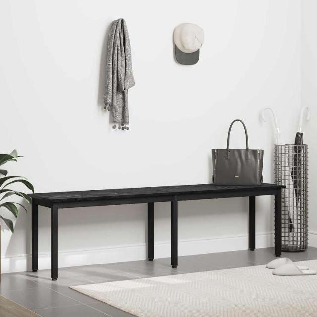 vidaXL ベンチ ブラックオーク 160 x 35 x 45 cm エンジニアリングウッド 家具 ベンチ(代引不可)【送料無料】_3