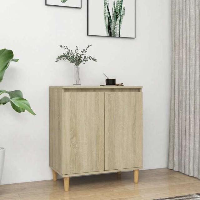 vidaXL サイドボード(無垢材脚付き)ソノマオーク 60x35x70 cm エンジニアードウッド 家具 キャビネット&amp;収納 サイドボード(代引不可)【送料無料】_1
