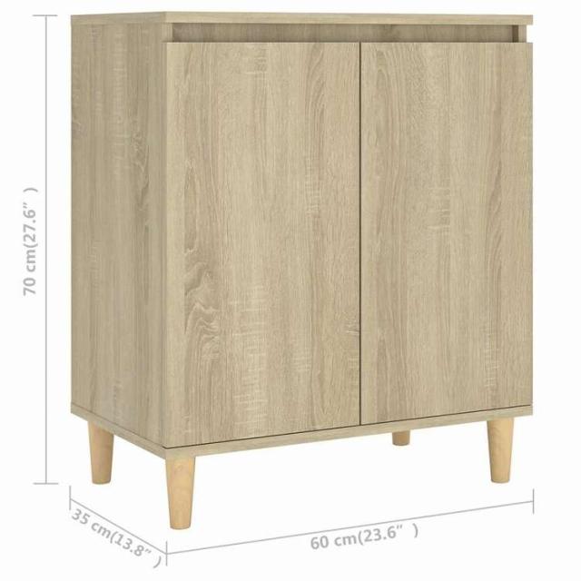 vidaXL サイドボード(無垢材脚付き)ソノマオーク 60x35x70 cm エンジニアードウッド 家具 キャビネット&amp;収納 サイドボード(代引不可)【送料無料】_7