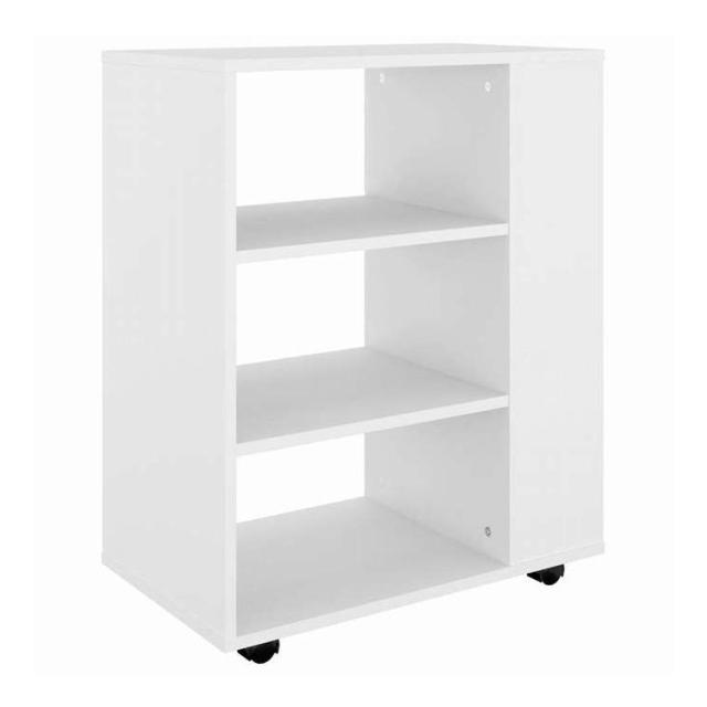 vidaXL ローリングキャビネット ホワイト 60x35x75 cm エンジニアードウッド 家具 キャビネット&amp;収納 収納キャビネット・ロッカー(代引不可)【送料無料】
