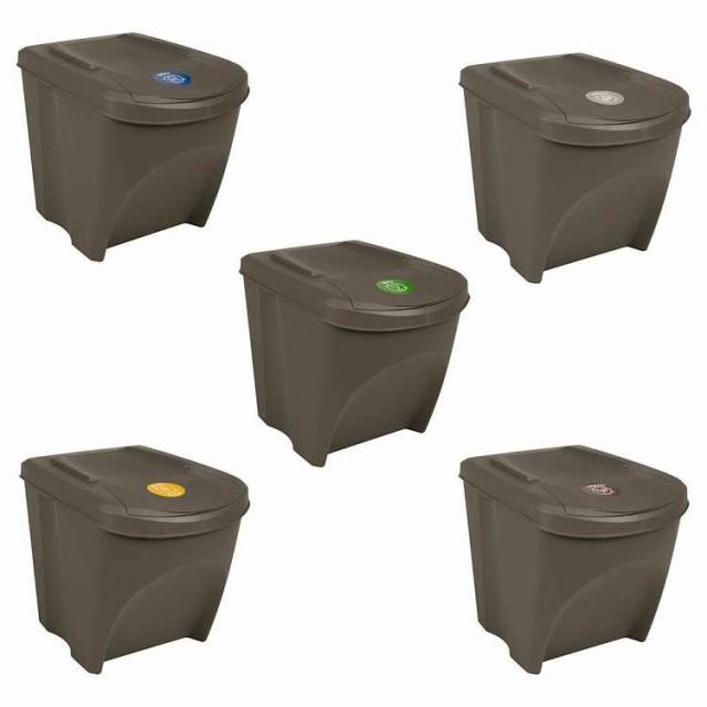 vidaXL スタッキング式ゴミ箱ボックス 3個入り グレー 75L ポリプロピレン ホーム&amp;ガーデン 家事用品 ごみ入れ ごみ箱(代引不可)【送料無料】_1