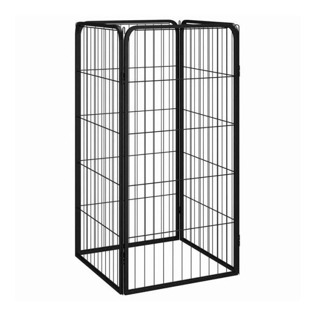 vidaXL 犬用プレイペン 4パネル ブラック 50x100 cm 粉体塗装スチール 動物&amp;ペット用品 ペット用品 犬用品 犬小屋・ドッグラン(代引不可)【送料無料】