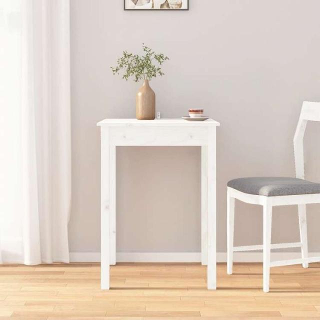 vidaXL ダイニングテーブル ホワイト 55x55x75 cm 無垢材 パイン材 家具 テーブル キッチン・ダイニングルームテーブル(代引不可)【送料無料】_1