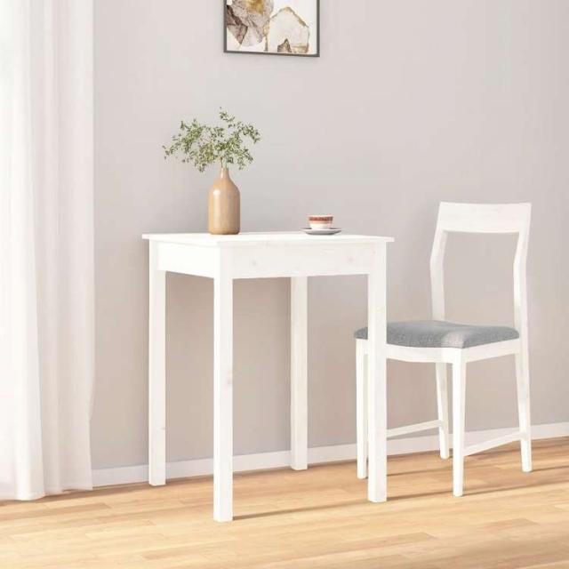 vidaXL ダイニングテーブル ホワイト 55x55x75 cm 無垢材 パイン材 家具 テーブル キッチン・ダイニングルームテーブル(代引不可)【送料無料】_4