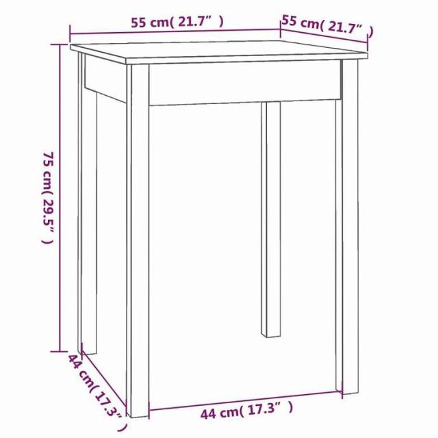 vidaXL ダイニングテーブル ホワイト 55x55x75 cm 無垢材 パイン材 家具 テーブル キッチン・ダイニングルームテーブル(代引不可)【送料無料】_7