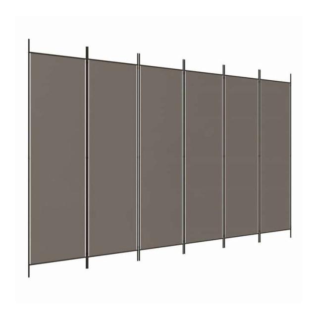 vidaXL 6パネルルームディバイダー アンスラサイト 300x220 cm ファブリック 家具 間仕切り(代引不可)【送料無料】