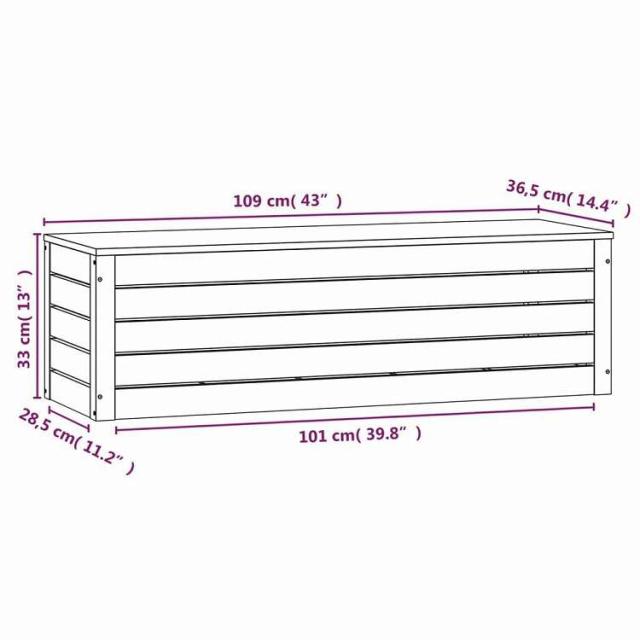 vidaXL 収納ボックス 109x36.5x33 cm 無垢材 パイン材 家具 キャビネット&amp;収納(代引不可)【送料無料】_9