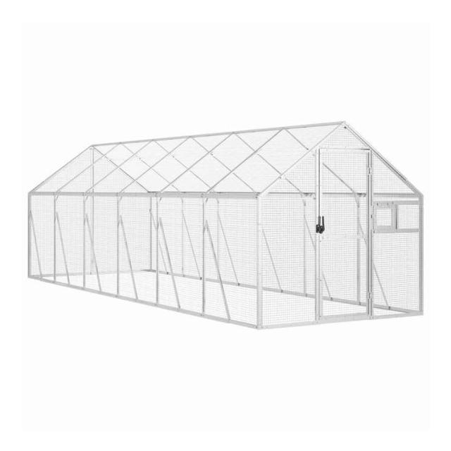 vidaXL 鳥小屋 アビアリー シルバー 1.79x6x1.85 m アルミ 動物&ペット用品 ペット用品 鳥用品 取りかご・スタンド(代引不可)【送料無料】