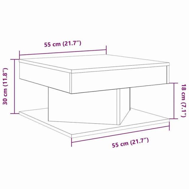 vidaXL コーヒーテーブル アーティザンオーク 55x55x30 cm エンジニアードウッド 家具 テーブル アクセントテーブル コーヒーテーブル(代引不可)【送料無料】_8
