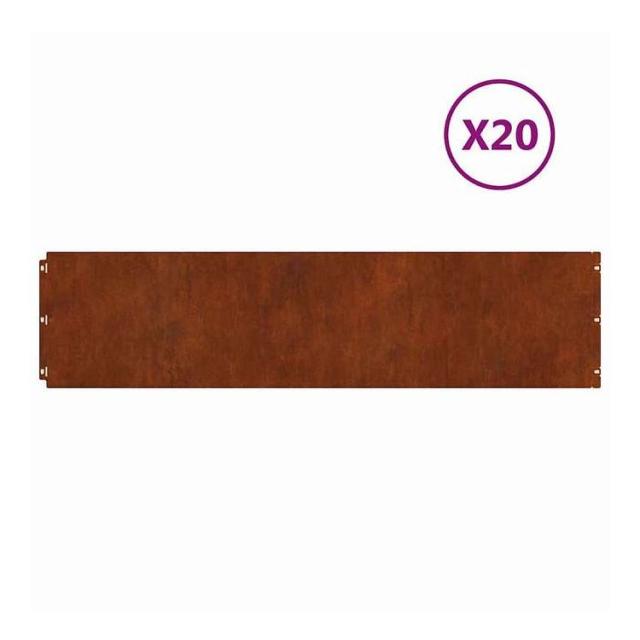 vidaXL 芝生エッジング 20個入り 25x103 cm フレキシブル耐候性スチール ハードウェア フェンス&バリア 庭小道・縁(代引不可)【送料無料】