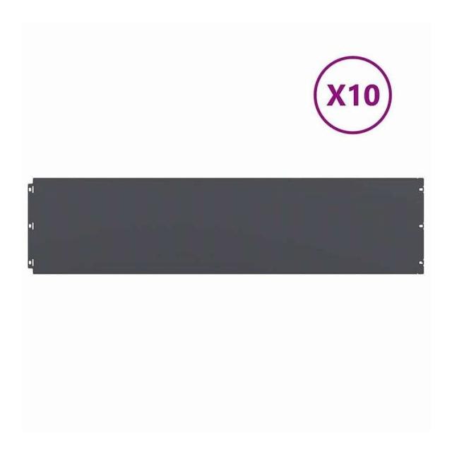 vidaXL 芝生エッジング 10枚入り アンスラサイト 25x103 cm 冷間圧延鋼 ハードウェア フェンス&バリア 庭小道・縁(代引不可)【送料無料】 9,378円