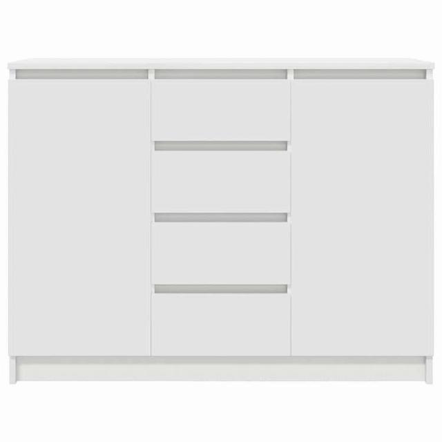 vidaXL 引き出し付きサイドボード ホワイト 100.5x35x76 cm エンジニアードウッド 家具 キャビネット&amp;収納 サイドボード(代引不可)【送料無料】_5