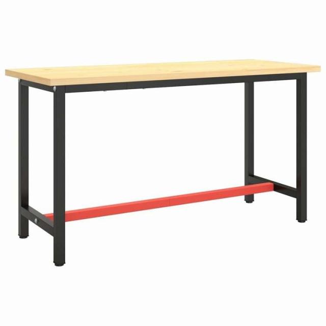 vidaXL ワークベンチフレーム マットブラック&マットレッド 140x50x79 cm メタル 家具 テーブル用品 テーブル脚(代引不可)【送料無料】_1