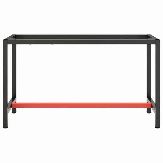 vidaXL ワークベンチフレーム マットブラック&マットレッド 140x50x79 cm メタル 家具 テーブル用品 テーブル脚(代引不可)【送料無料】_2