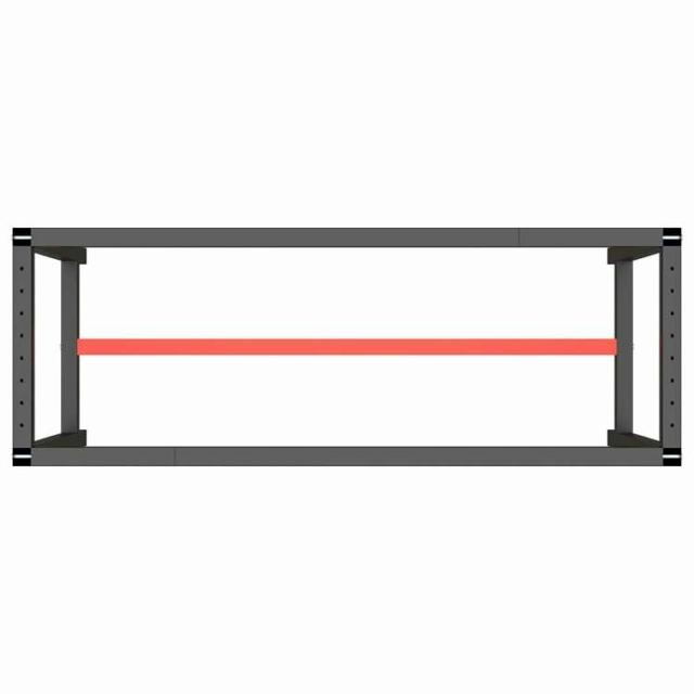 vidaXL ワークベンチフレーム マットブラック&マットレッド 140x50x79 cm メタル 家具 テーブル用品 テーブル脚(代引不可)【送料無料】_4
