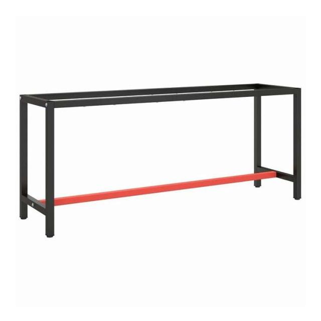 vidaXL ワークベンチフレーム マットブラック&amp;マットレッド 190x50x79 cm メタル 家具 テーブル用品 テーブル脚(代引不可)【送料無料】