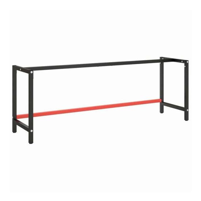 vidaXL ワークベンチフレーム マットブラック&マットレッド 220x57x79 cm メタル 家具 テーブル用品 テーブル脚(代引不可)【送料無料】