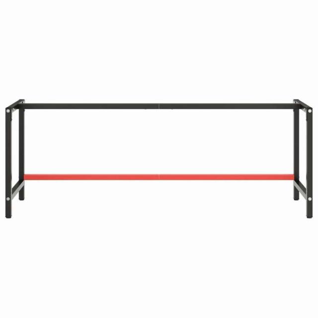 vidaXL ワークベンチフレーム マットブラック&amp;マットレッド 220x57x79 cm メタル 家具 テーブル用品 テーブル脚(代引不可)【送料無料】_3