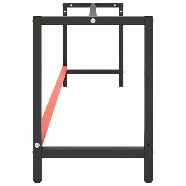vidaXL ワークベンチフレーム マットブラック&amp;マットレッド 220x57x79 cm メタル 家具 テーブル用品 テーブル脚(代引不可)【送料無料】_4