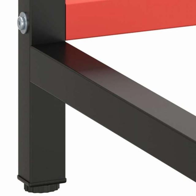 vidaXL ワークベンチフレーム マットブラック&amp;マットレッド 220x57x79 cm メタル 家具 テーブル用品 テーブル脚(代引不可)【送料無料】_7