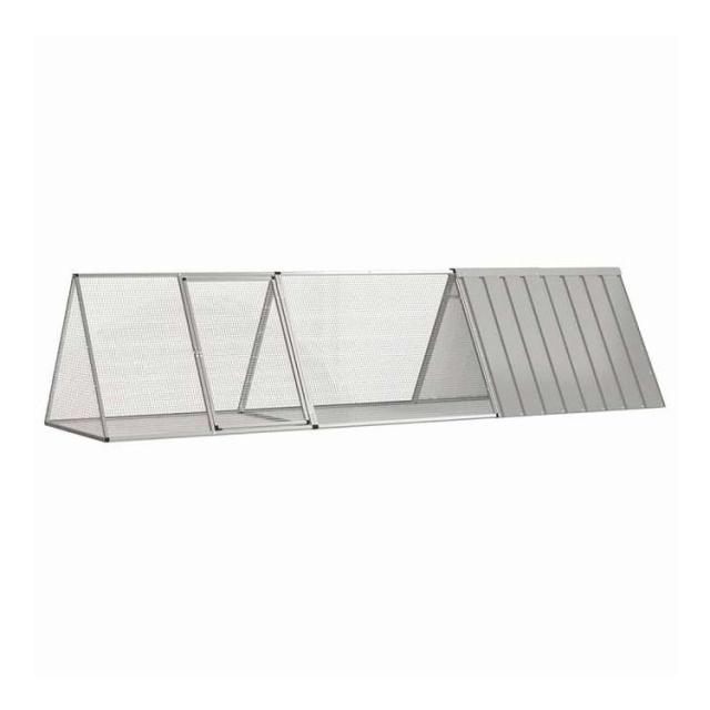 vidaXL ラビットケージ グレー 302.5x80.5x71 cm 亜鉛メッキ鋼 動物&ペット用品 ペット用品 小動物用品 小動物 飼育・ケージ(代引不可)【送料無料】