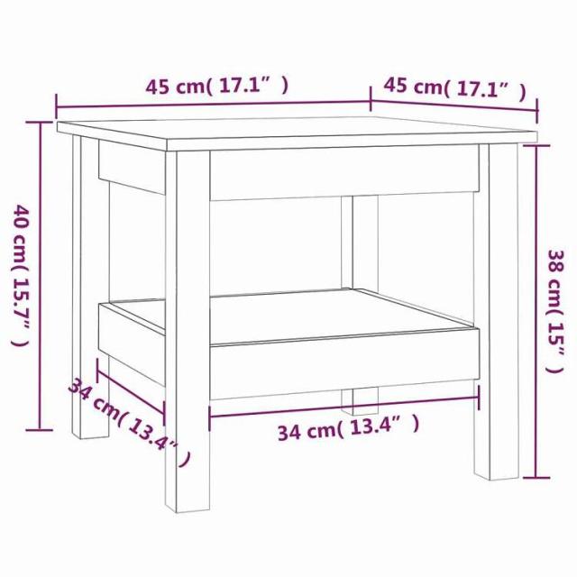 vidaXL コーヒーテーブル 45x45x40 cm 無垢材 パイン材 家具 テーブル アクセントテーブル コーヒーテーブル(代引不可)【送料無料】_6