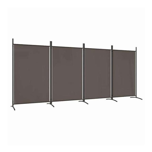 vidaXL 4パネルルームディバイダー アンスラサイト 346x180 cm ファブリック 家具 間仕切り(代引不可)【送料無料】