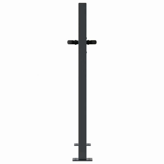vidaXL ガーデンゲート アンスラサイト 100x75 cm スチール グラスデザイン ハードウェア フェンス&バリア ゲート(代引不可)【送料無料】_4