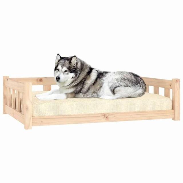 vidaXL 犬用ベッド 105.5x75.5x28 cm 無垢材 パイン材 動物&amp;ペット用品 ペット用品 犬用品 犬用ベッド(代引不可)【送料無料】_2
