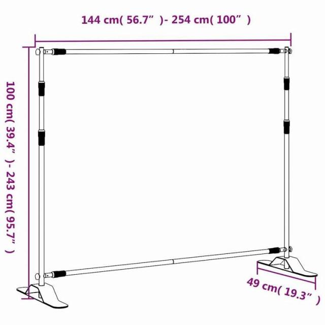 vidaXL バックドロップスタンド ブラック 254x243 cm スチール カメラ&amp;光化学機器 写真撮影 照明&amp;スタジオ スタジオスタンド・マウント(代引不可)【送料無料】_8