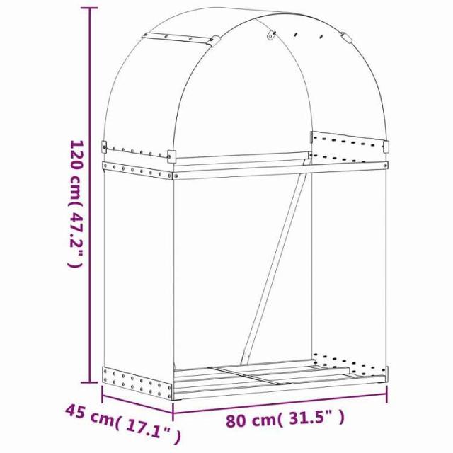 vidaXL ログホルダー アンスラサイト 80x45x120 cm 亜鉛メッキ鋼 ホーム&ガーデン 暖炉・木製ストーブ用品 丸太ラック・キャリーバッグ(代引不可)【送料無料】_8