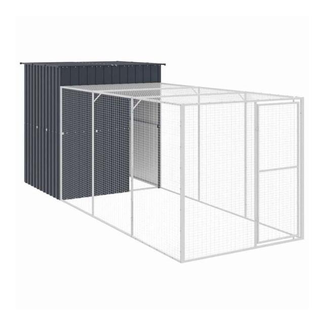 vidaXL 鶏掘っ建て小屋(幽客付き添い人) アンスラサイト 165x455x181 糎 ジンクメッキ鋼 毛の荒物&愛玩動物装具 愛玩動物装具 小毛の荒物装具 小毛の荒物 繁殖・臥せ篭(代引不可)【貨物輸送無料】