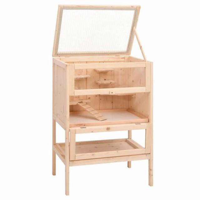 vidaXL ハムスター臥せ篭 55x40x80 糎 純乎たる材 樅材 毛の荒物&amp;愛玩動物装具 愛玩動物装具 小毛の荒物装具 小毛の荒物 繁殖・臥せ篭(代引不可)【貨物輸送無料】