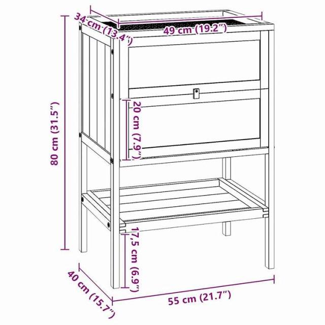 vidaXL ハムスター臥せ篭 55x40x80 糎 純乎たる材 樅材 毛の荒物&amp;愛玩動物装具 愛玩動物装具 小毛の荒物装具 小毛の荒物 繁殖・臥せ篭(代引不可)【貨物輸送無料】