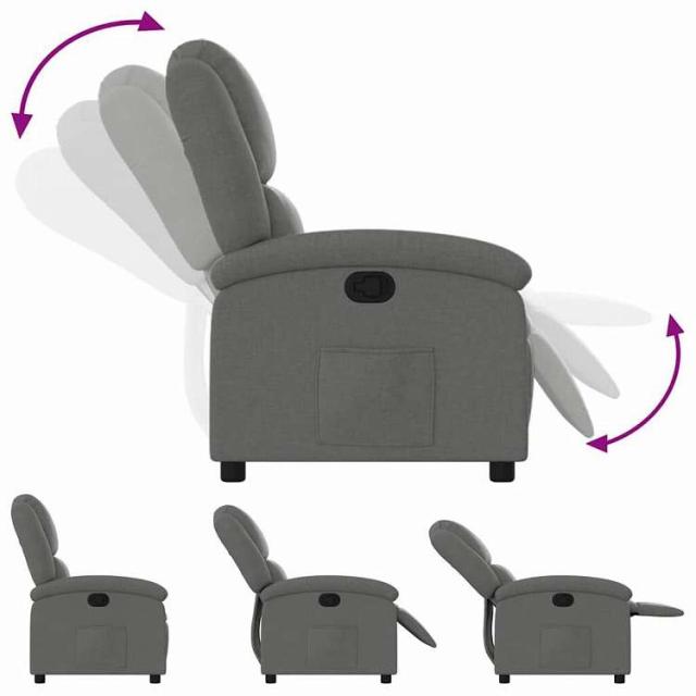 vidaXL リクライニングチェア ダークグレーファブリック 家具 チェア アームチェア・リクライニングチェア・スリーピングチェア(代引不可)【送料無料】_5