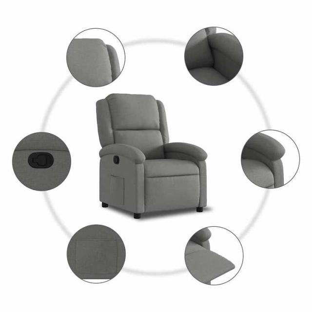 vidaXL リクライニングチェア ダークグレーファブリック 家具 チェア アームチェア・リクライニングチェア・スリーピングチェア(代引不可)【送料無料】_6